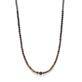 Men's Prosperity and Protection Necklace: Red Tiger Eye, Yellow Tiger Eye, Blue Tiger Eye, Hematite and Silver